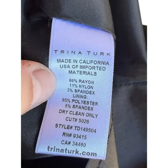 Trina Turk Women’s Abstract Floral Tunic Shift Dress 3/4 Sleeve A-Line Size 6 - Picture 8 of 13